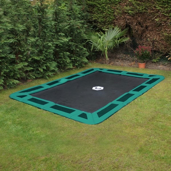 10ft Rectangular Capital In-Ground Trampoline Kit 10ft X 6ft Green ...